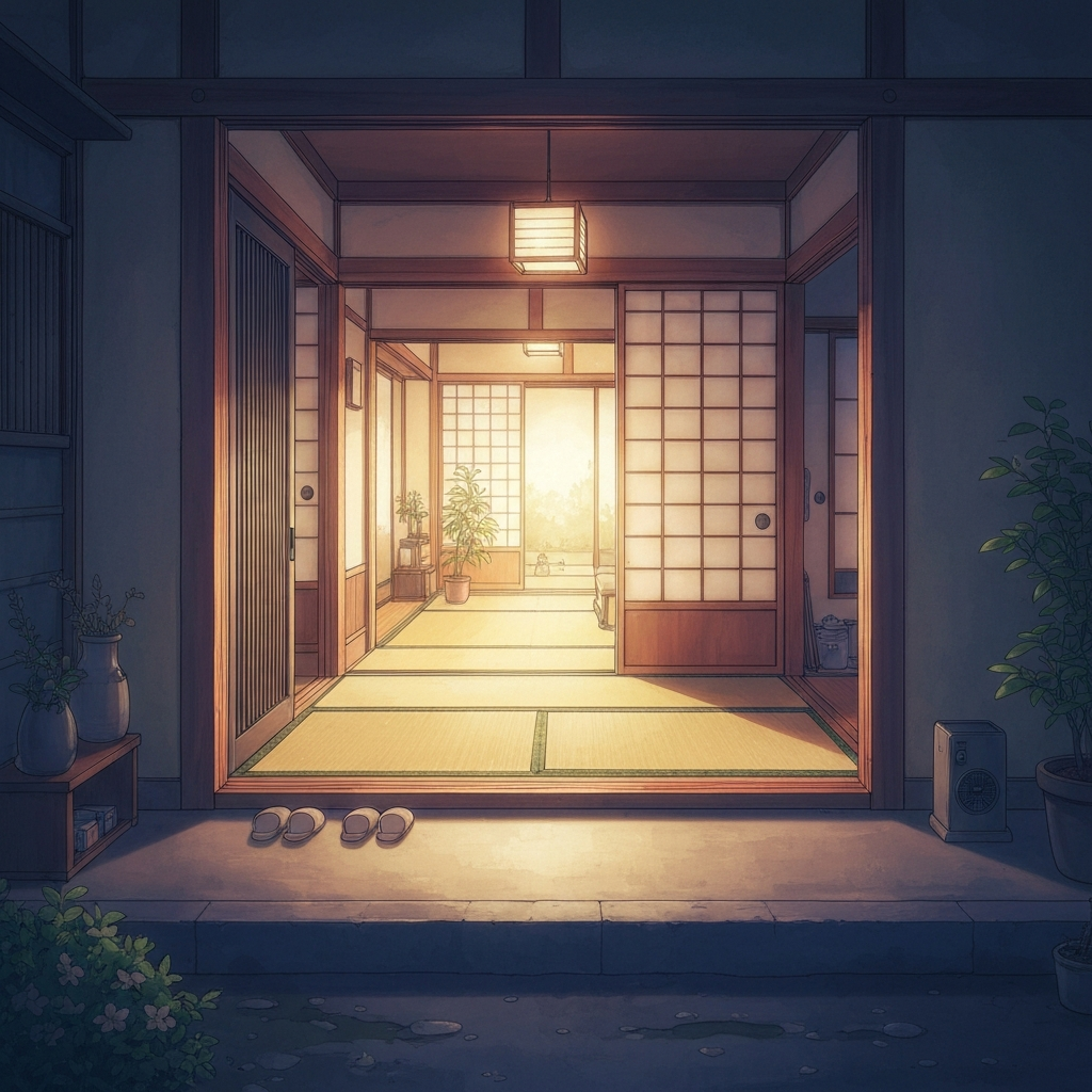 シーン「帰宅出迎え (温かい)」のイラスト