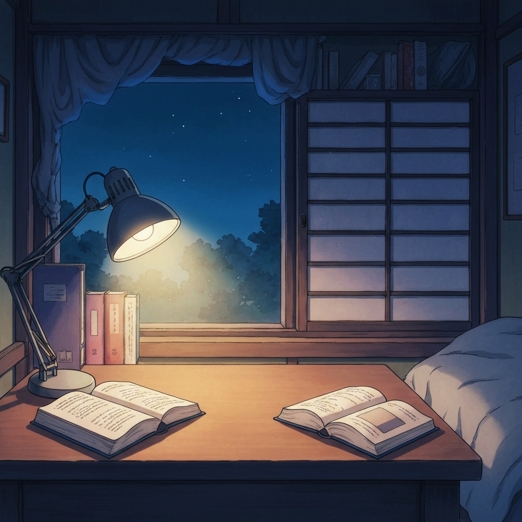 シーン「テスト勉強」のイラスト