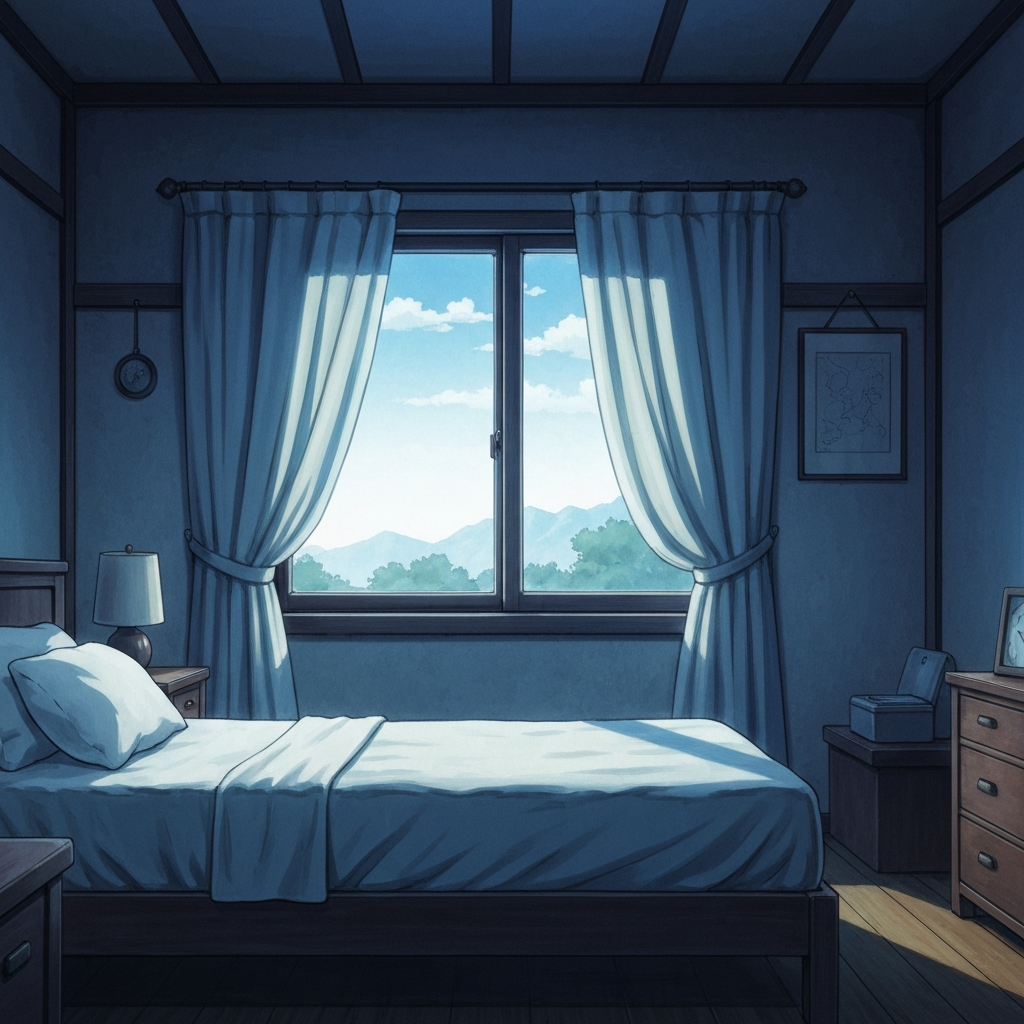 シーン「夢でうなされた朝」のイラスト